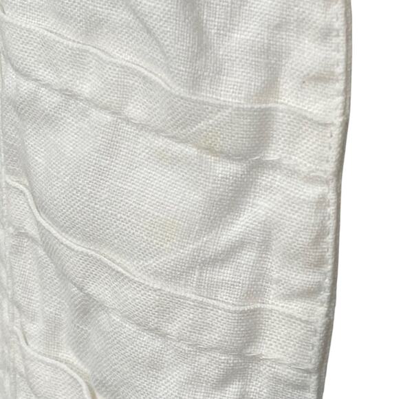 Chicos Banded Elegance Jacket Size 2 White Lightweight LINEN Button Up - Picture 8 of 11